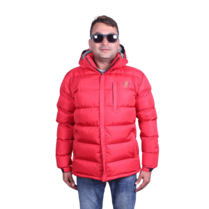 Rubbrized Fabric Water Proof Men Down Jacket Light Red