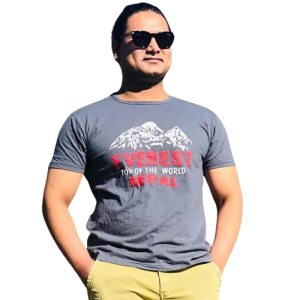 Mount everest printed  cotton T-shirt