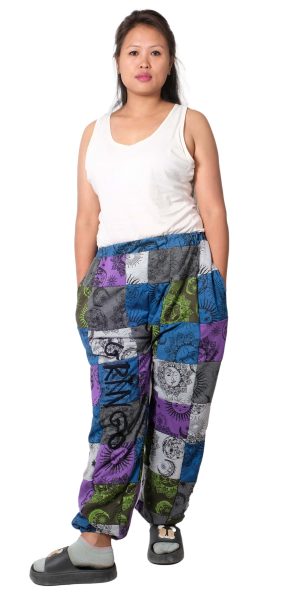 SH021, Sun moon patch print trouser