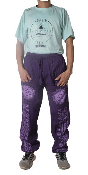 SH32,spiritual om print trouser
