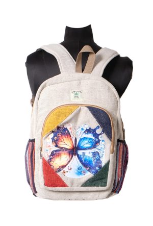 Hemp cotton bagpack with print